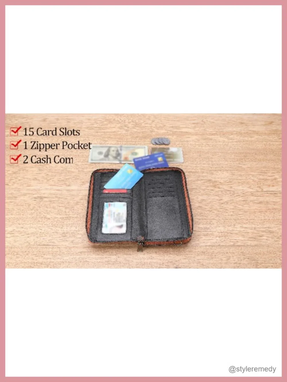 PU Leather Crossbody Bag Wallet Wristlet with Phone Pocket Adjustable Strap